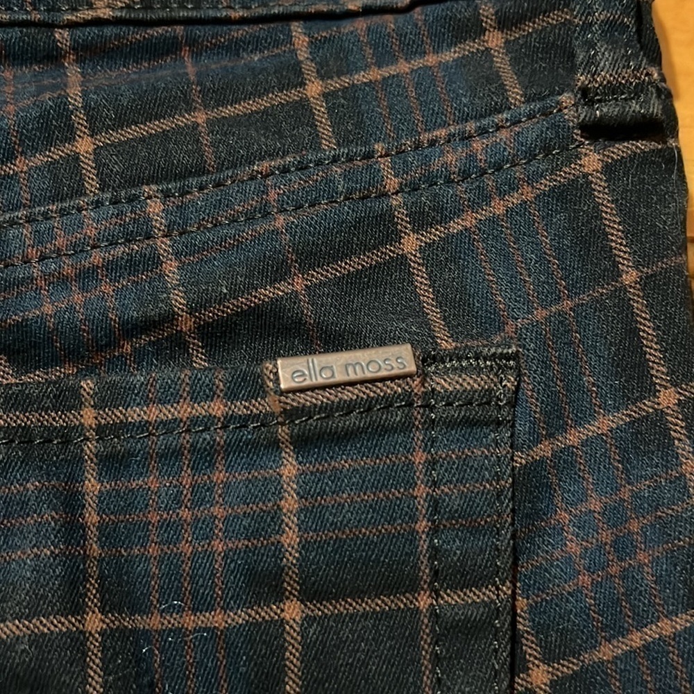 Ella Moss Anthropologie Plaid High Rise Ankle Pants Size 29 - Picture 5 of 9